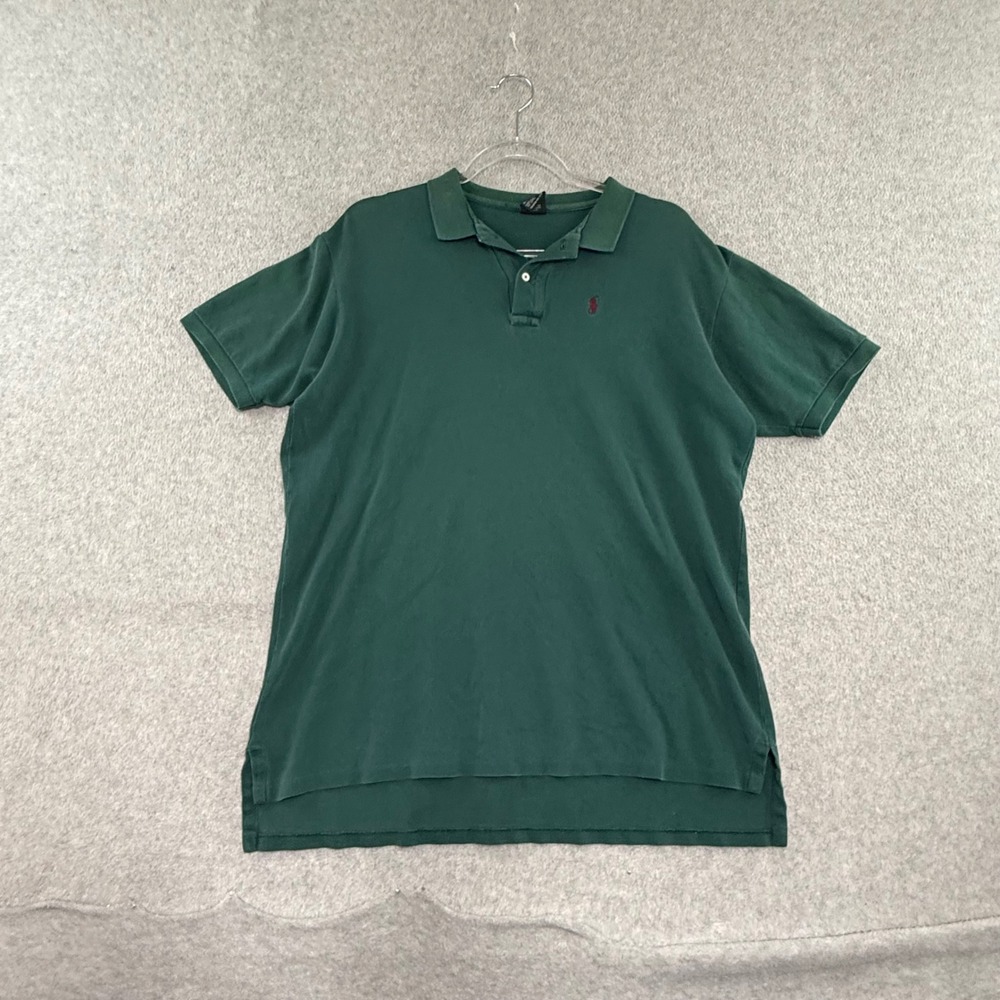Polo Ralph Lauren Polo Shirt Mens XL Green 80s Vintage Made in USA Cotton Pique